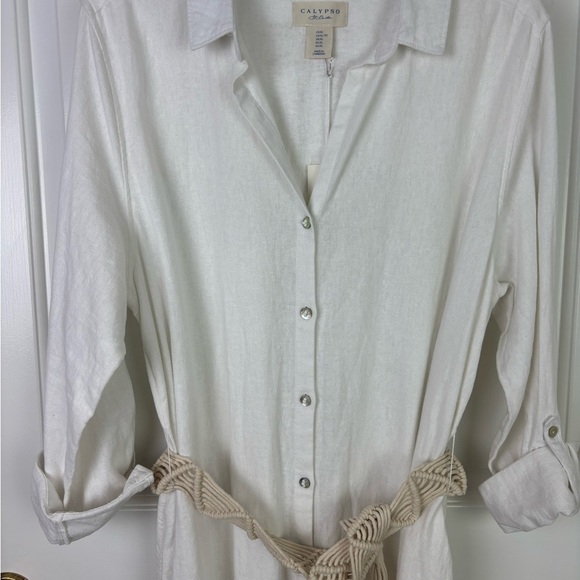 Calypso St. Barth NWT Linen Shirt Dress Size XL - Picture 4 of 16
